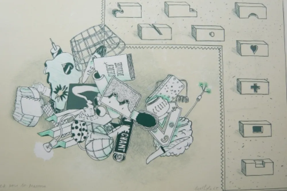 Литография Bertholo - Sans titre