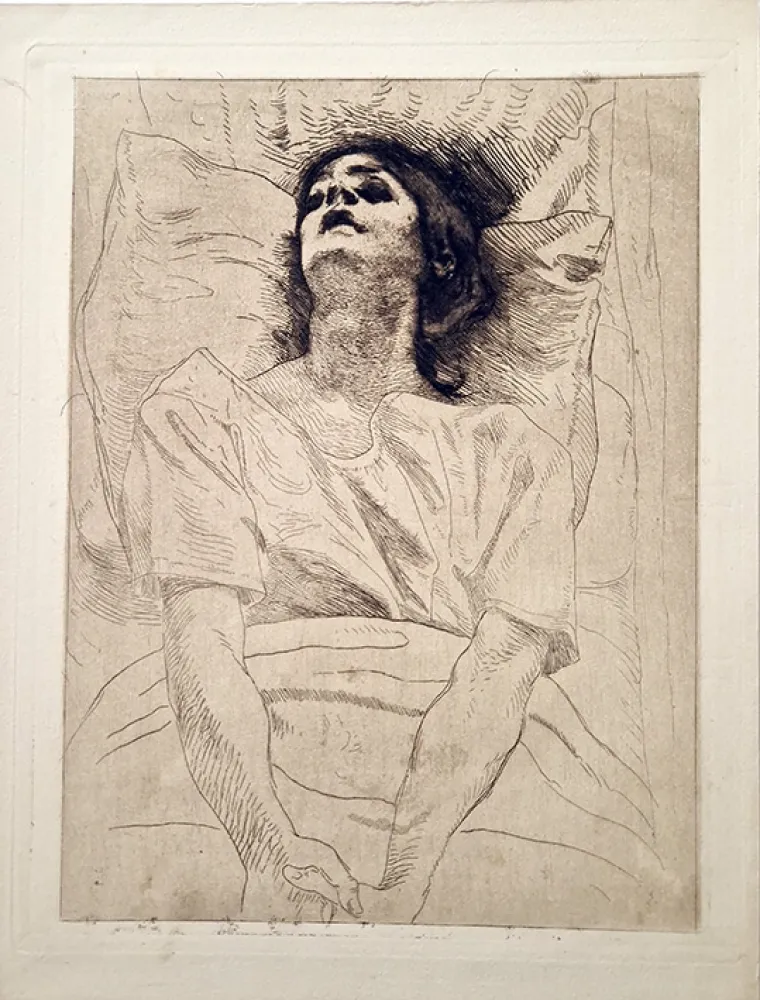 Офорт Besnard - La morte