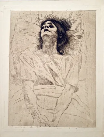 Офорт Besnard - La morte