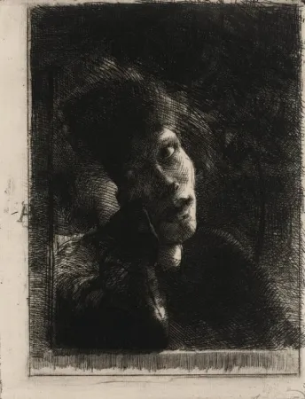 Гравюра Besnard - La Muse Accoudée