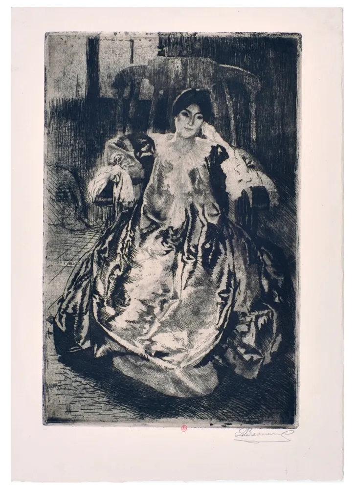 Офорт Besnard - La rêveuse : eau-forte