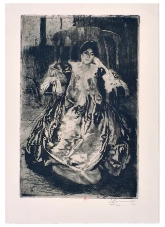 Офорт Besnard - La rêveuse : eau-forte