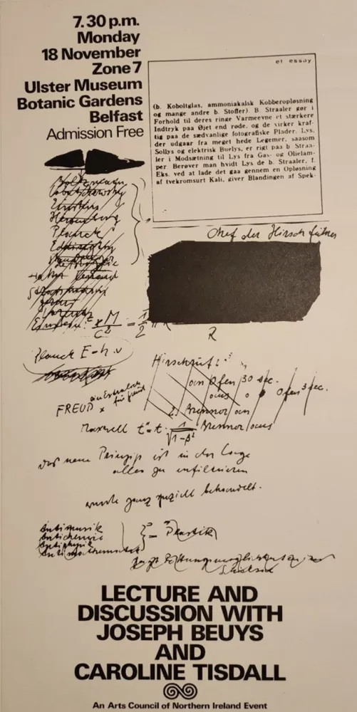 Гашение Beuys - „Lecture and discussion with Joseph Beuys and Caroline Tisdall.“, 1974.