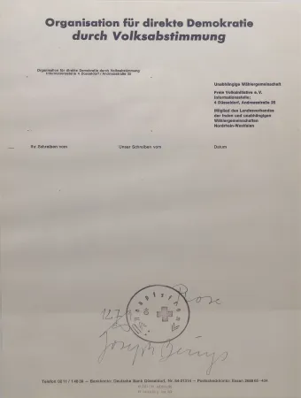 Многоэкземплярное Произведение Beuys - Rose für direkte Demokratie, 1973. 