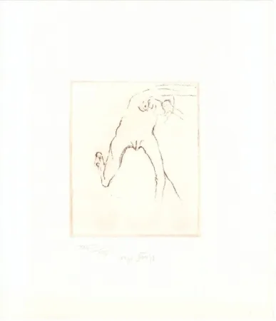 Офорт И Аквитанта Beuys - Schwurhand: Frau rennt weg mit Gehirn 