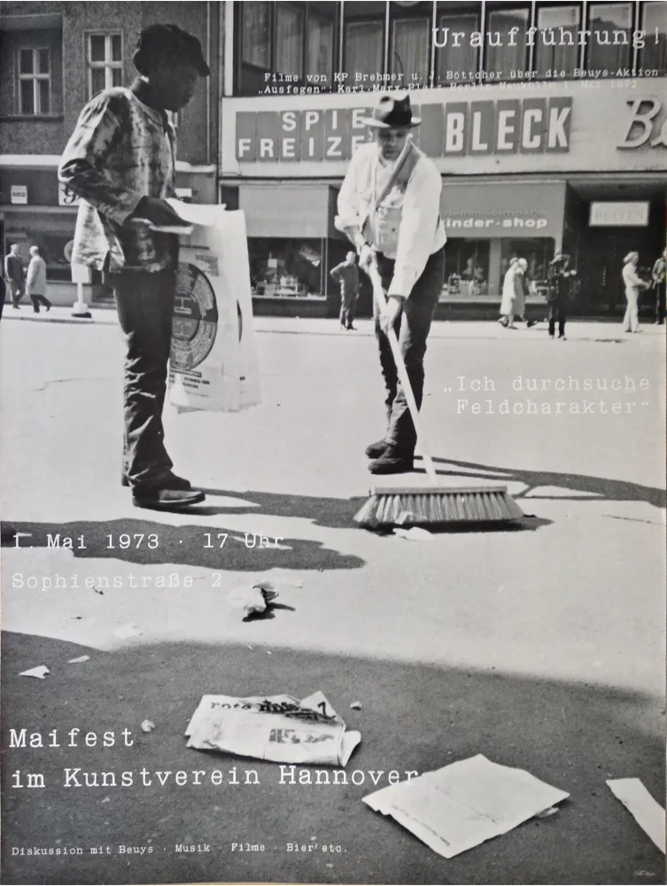 Гашение Beuys - „Uraufführung! Filme von KP Brehmer u. J. Böttcher über die Beuys-Aktion 'Ausfegen'