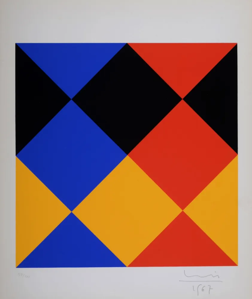Сериграфия Bill - Composition, 1967 - Hand-signed