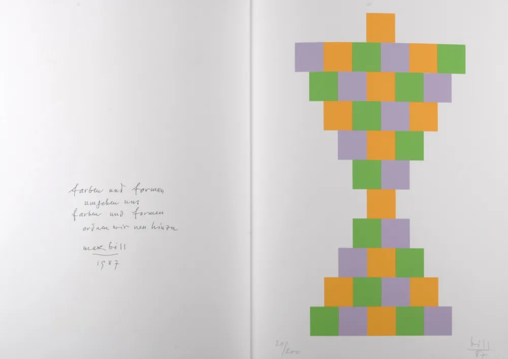 Литография Bill - Farben und formen, 1987 - Hand-signed