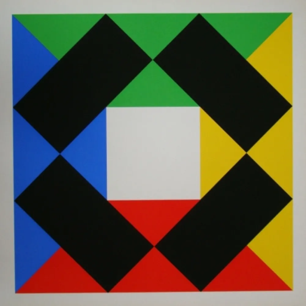 Сериграфия Bill - Komposition mit weissem Zentrum