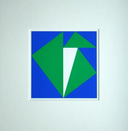 Сериграфия Bill - Neun pythagoräische Dreiecke abweichendes Dreieck umschliessend