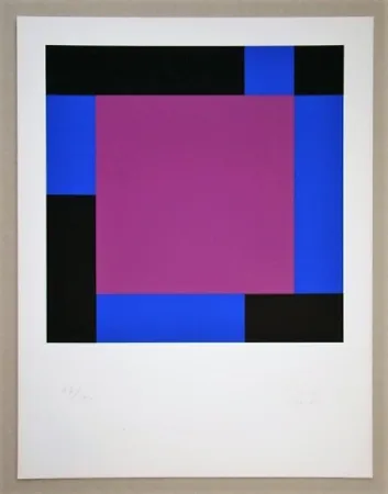 Сериграфия Bill - Quadrat in gegenläufigen Reflexionen