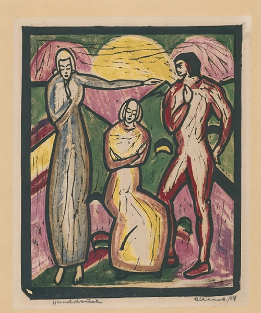 Гравюра На Дереве Billert - Drei Figuren