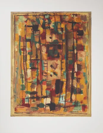 Литография Bissiere - Composition abstraite