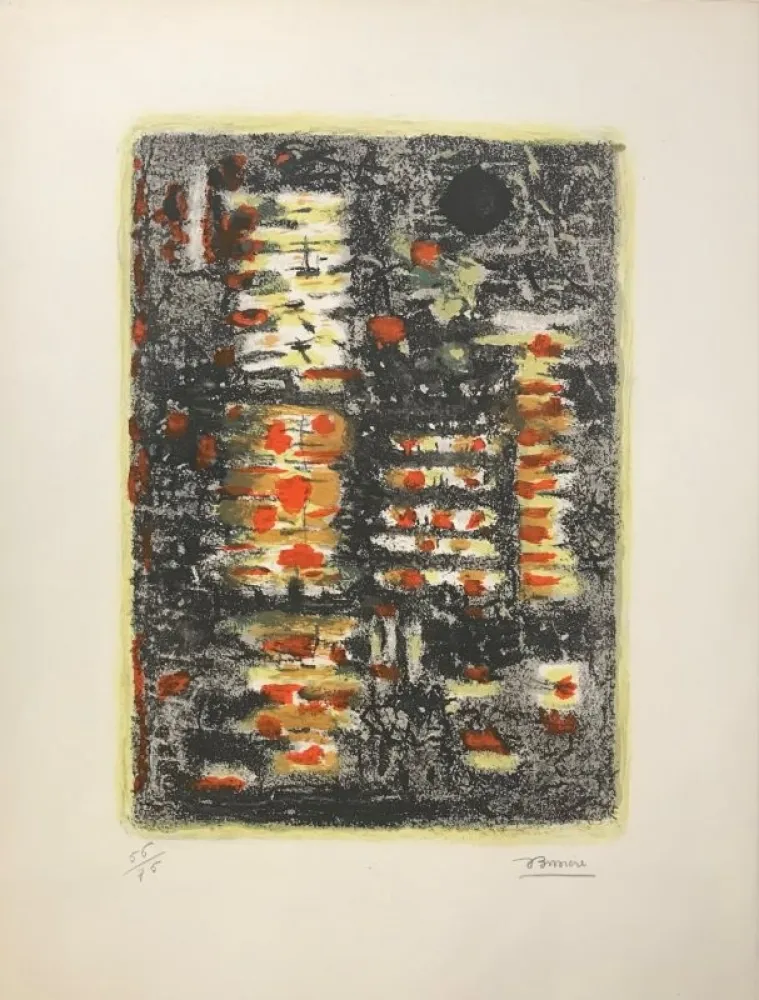 Литография Bissiere - Lumière dans la forêt 