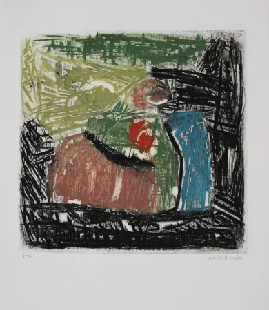 Гравюра Bissière - Réseaux II