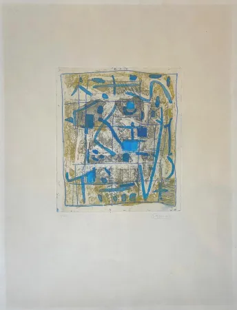 Офорт И Аквитанта Bissiere - Soleil noir 