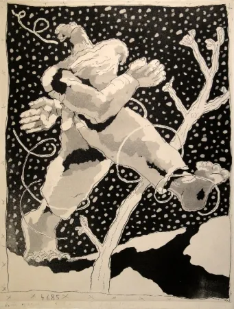 Акватинта Blais - Untitled (Schreitender).