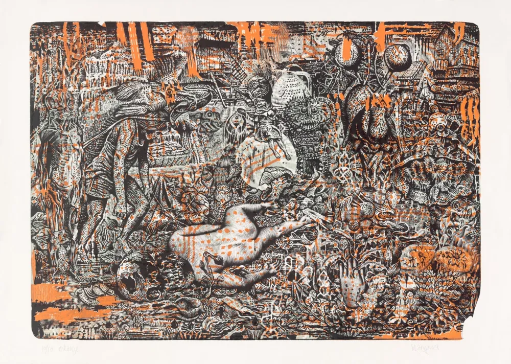 Литография Blanquet - Mascarade Vermoulue - Orange