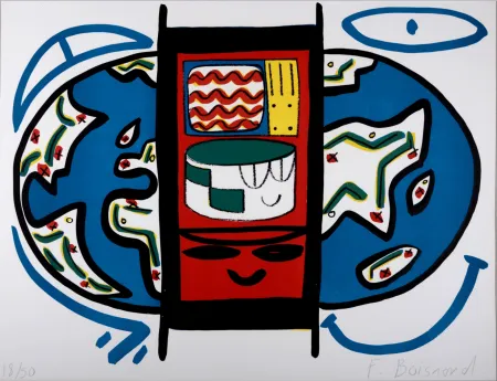 Литография Boisrond - Mappemonde, 1984 - Hand-signed