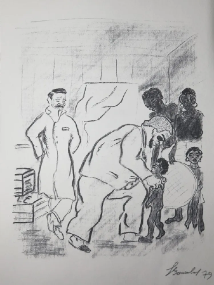 Гравюра Bonabel - Louis-Ferdinand Céline - Gravure Originale - Voyage au Bout de la Nuit