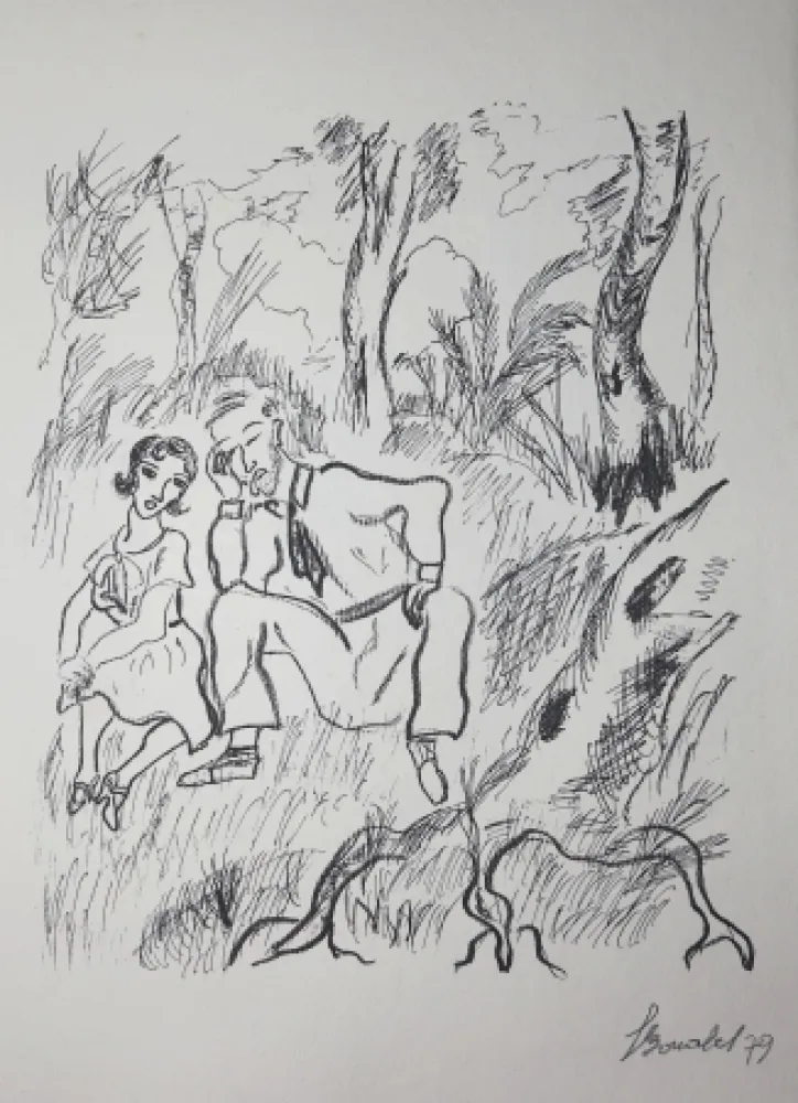 Гравюра Bonabel - Louis-Ferdinand Céline - Gravure Originale - Voyage au Bout de la Nuit