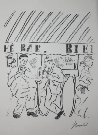 Гравюра Bonabel - Louis-Ferdinand Céline - Gravure Originale - Voyage au Bout de la Nuit