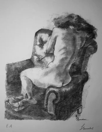 Литография Bonabel - Louis-Ferdinand Céline - Litographie Originale / Original Lithograph - Autoportrait/Self-portrait -1945