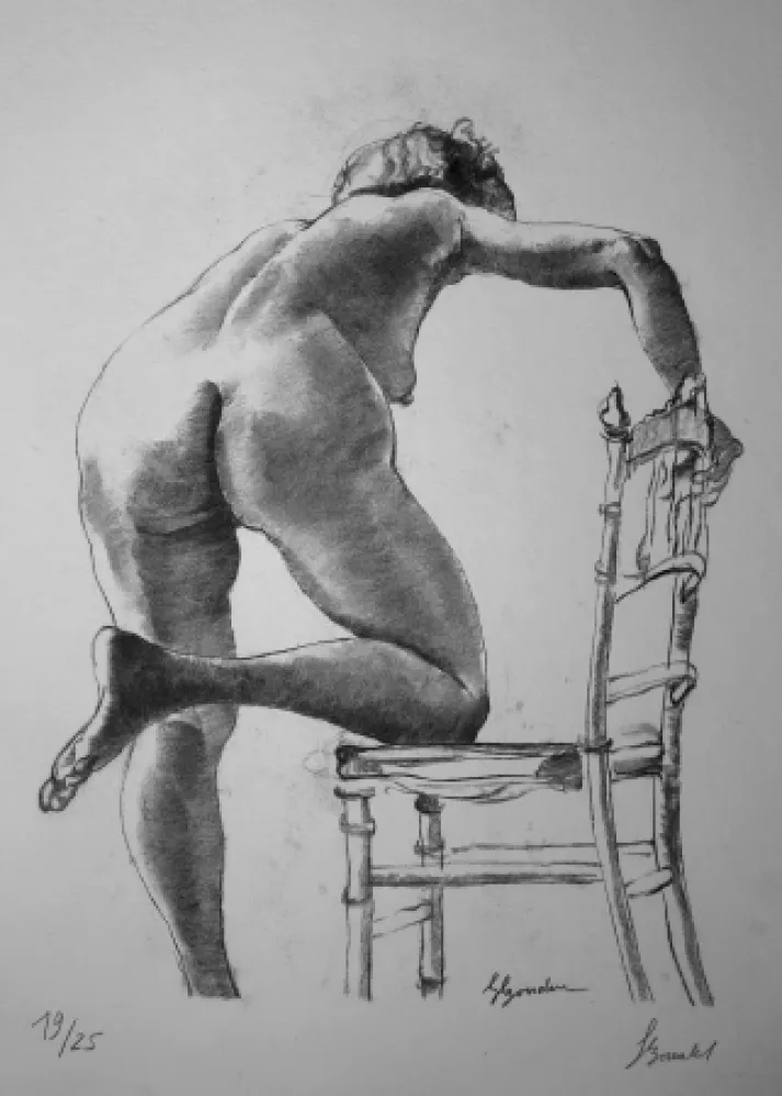 Литография Bonabel - Louis-Ferdinand Céline - Nu Feminin / Female Nude - 1938