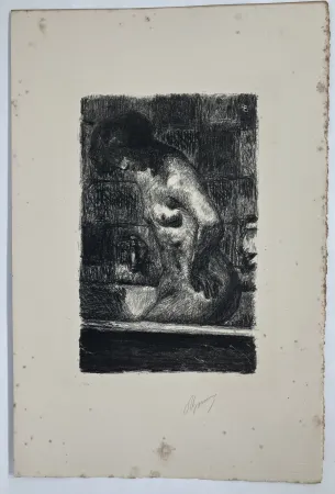 Литография Bonnard - Femme debout dans sa baignoire. 1925.