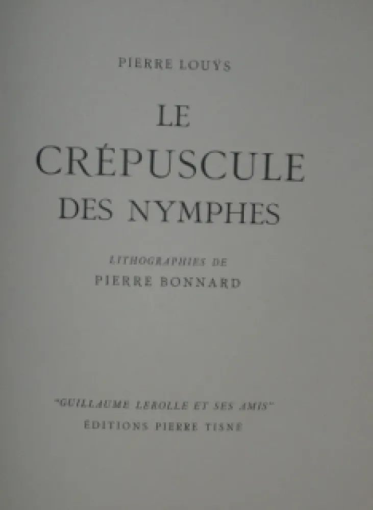 Иллюстрированная Книга Bonnard - LE CREPUSCULE DES NYMPHES