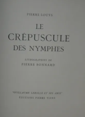 Иллюстрированная Книга Bonnard - LE CREPUSCULE DES NYMPHES