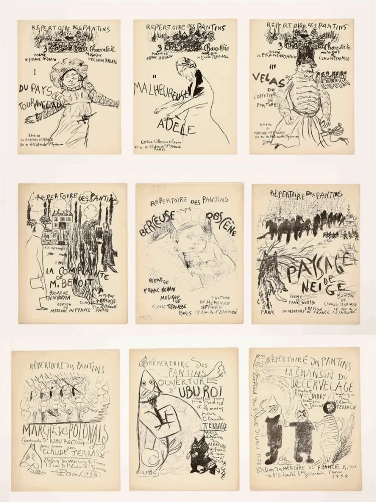 Иллюстрированная Книга Bonnard - RÉPERTOIRE DES PANTINS. Avec 9 lithographies de Pierre Bonnard et Alfred Jarry (1896-1898)