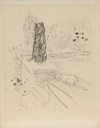 Офорт Bonnard - Untitled (Dog and Cat)