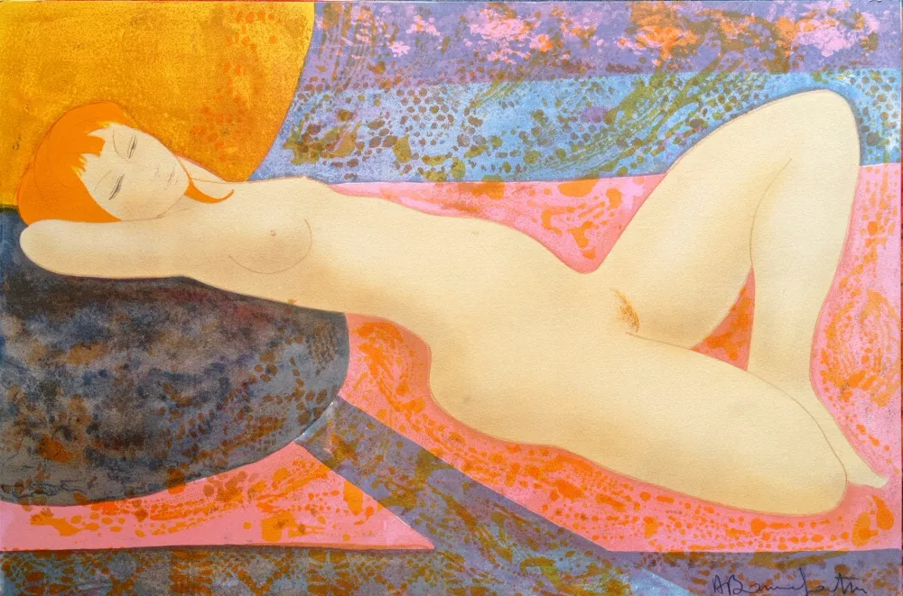 Литография Bonnefoit - Alain Bonnefoit - Nude 2, Chromolithograph on Arches paper, Hand signed, cca 70-80's