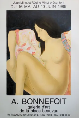 Литография Bonnefoit - Nu au kimono