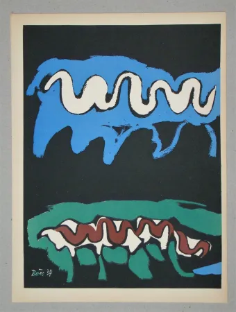 Литография Bores - Les quatre éléments - Terre