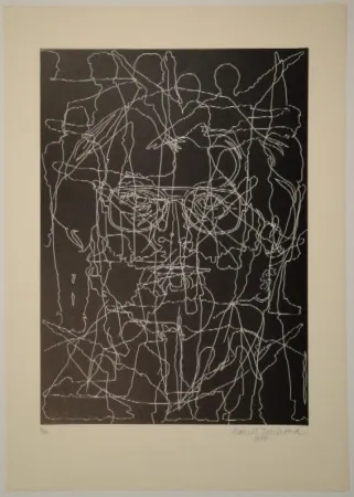 Линогравюра Bosshard - Selbstbildnis mit Schülern