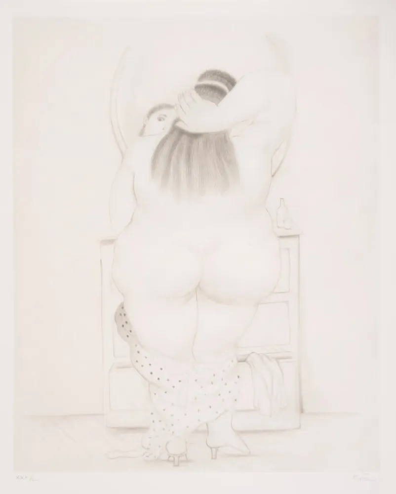 Литография Botero - Mujer ante el espejo