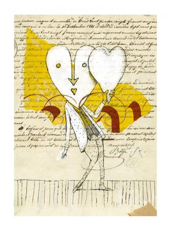 Цифровой Эстамп Botti  - DOUBLE CŒUR