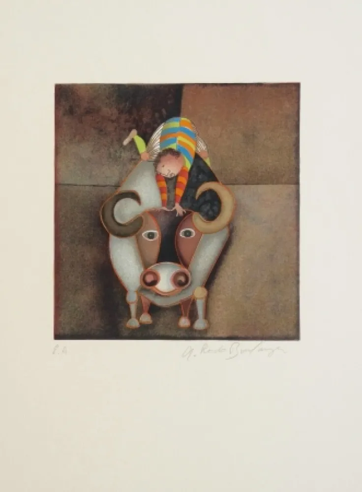 Офорт Boulanger - Garçon et Boeuf