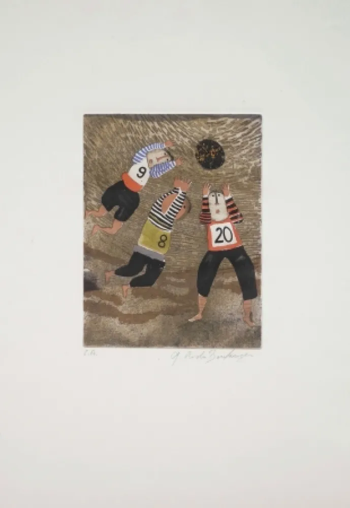 Акватинта Boulanger - Joueurs de Rugby