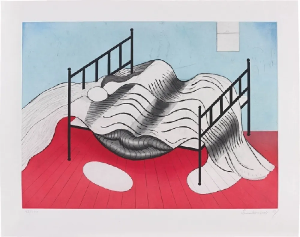 Акватинта Bourgeois - Le Lit Gros Edredon (With Lips)