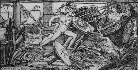 Офорт Bozzetti - Calai e Zete. 4 versione