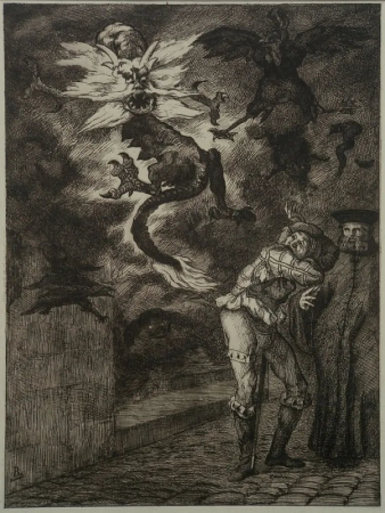 Офорт Bracquemond - Hors de Mon Soliel, Canailles!