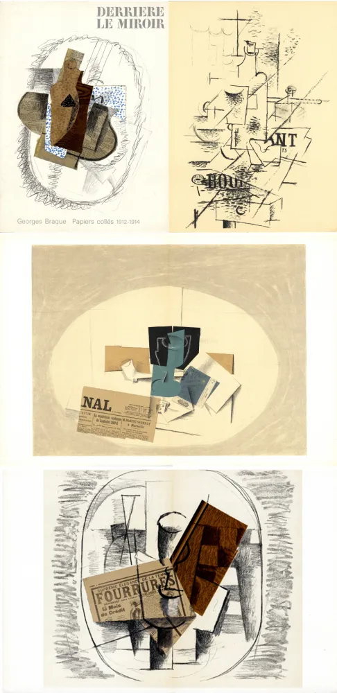 Иллюстрированная Книга Braque - GEORGES BRAQUE. Papiers collés 1912-1914. Derrière le Miroir n° 138. Mai 1963.