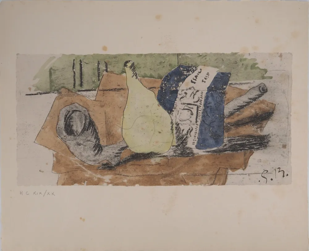 Литография Braque - Le paquet de bleu