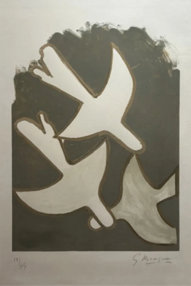 Литография Braque - Les Oiseaux Blancs