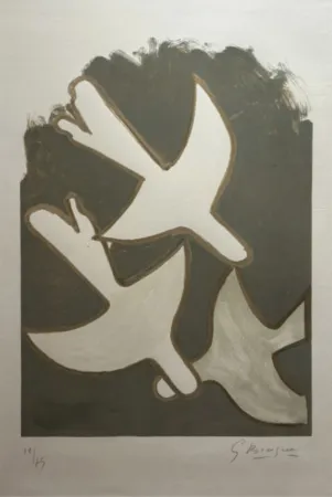 Литография Braque - Les Oiseaux Blancs