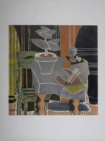 Литография Braque - Nature morte à la palette, 1960