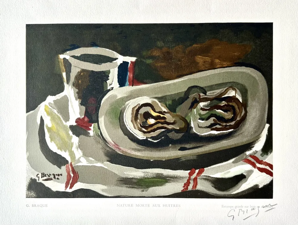 Гравюра На Дереве Braque - Nature Morte aux Huitres 